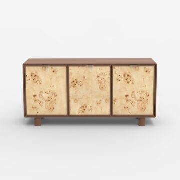Metro Burl Three Door Cabinet