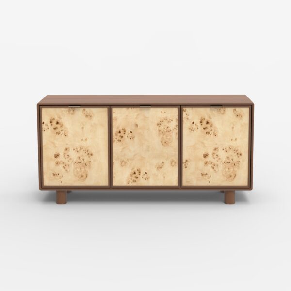 Metro Burl Three Door Cabinet