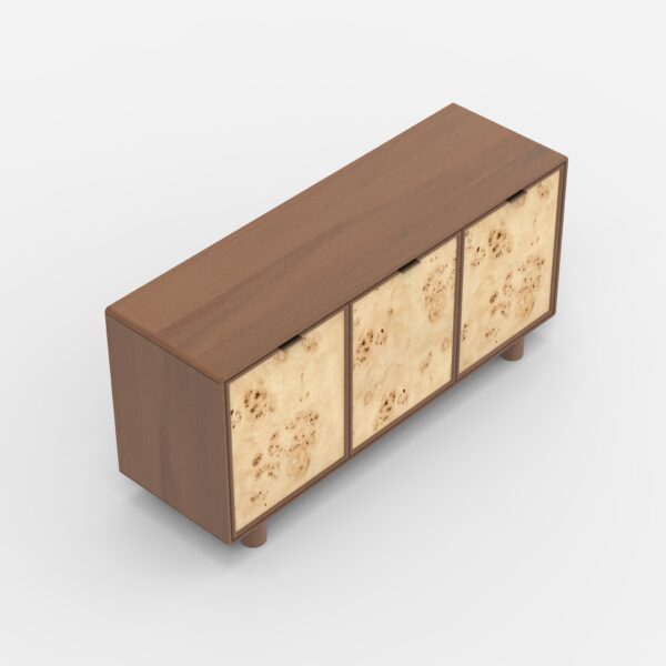 Metro Burl Three Door Cabinet | Assembly Required