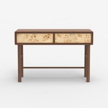 Metro Burl Two Drawer Console Table