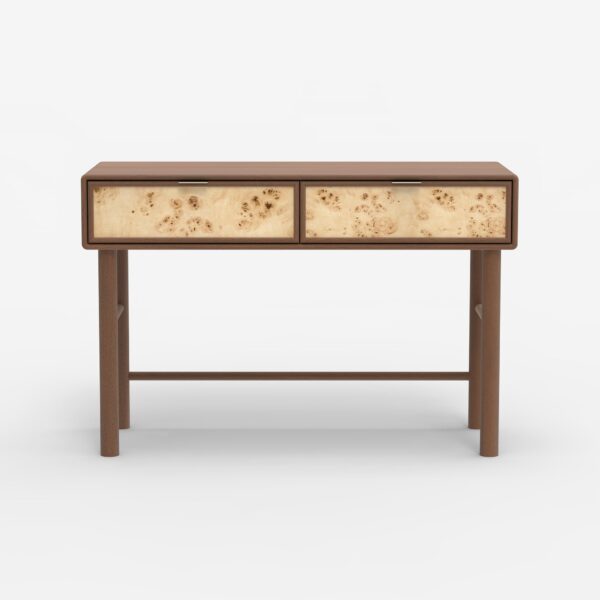 Metro Burl Two Drawer Console Table