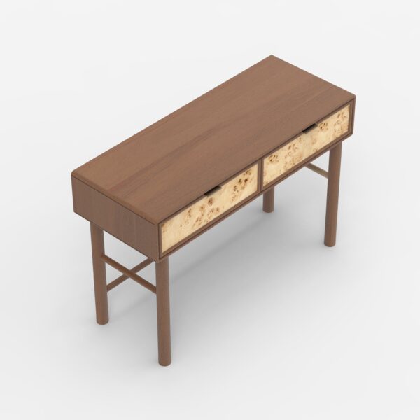 Metro Burl Two Drawer Console Table | Assembly Required
