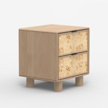 Metro Burl Two Drawer Side Table