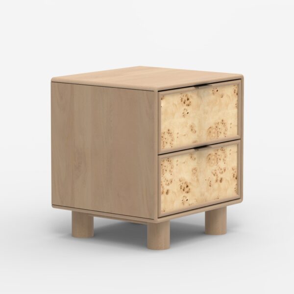 Metro Burl Two Drawer Side Table