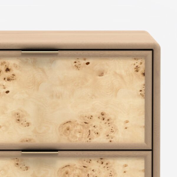 Metro Burl Two Drawer Side Table | Assembly Required