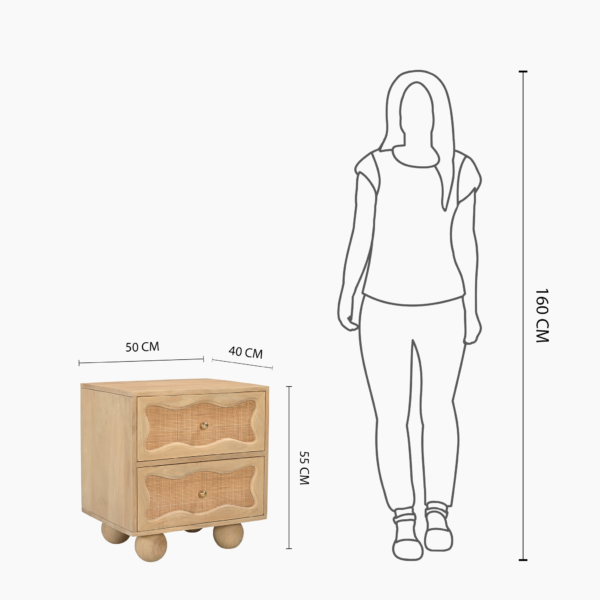 Reynold Two Drawers Side Table | Assembly Required