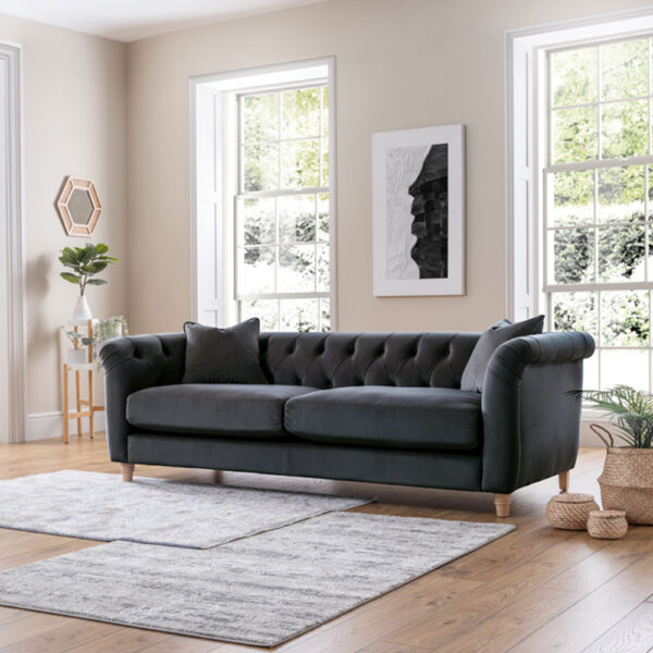 Weston - Large Sofa Velvet Midnight Blue
