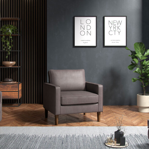 Wentworth - Armchair Faux Leather Grey