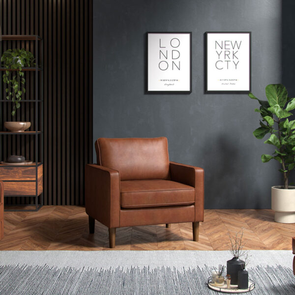 Wentworth - Armchair Faux Leather Tan