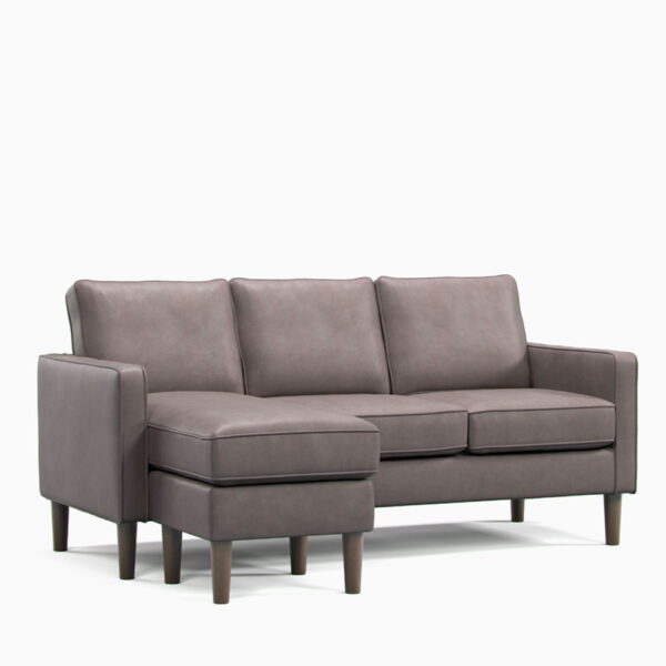Wentworth - Reversible Chaise Sofa Faux Leather Grey