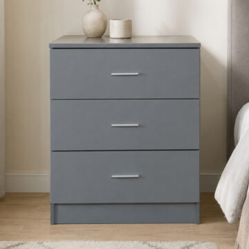 Shevington Light Grey 3 Drawer Chest