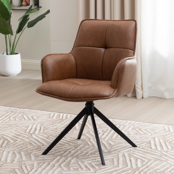 Harley Dining Chair Tan PU | Assembly Required