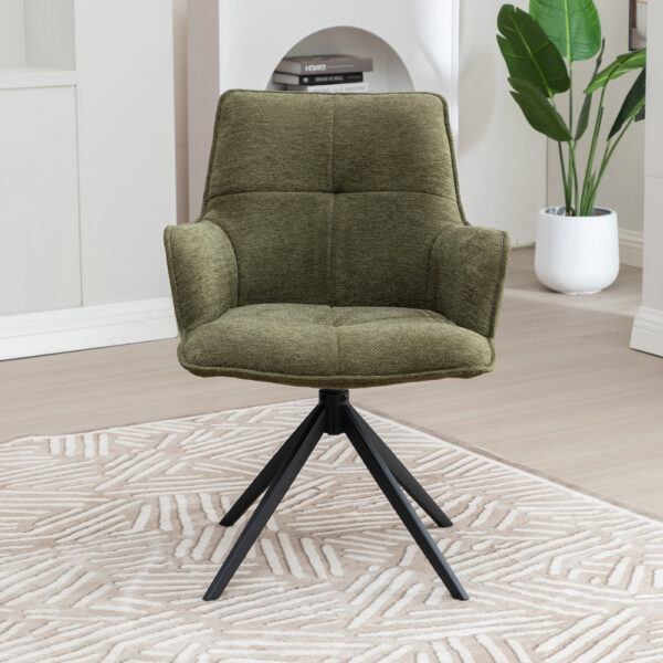 Harley Dining Chair Green Fabric | Assembly Required
