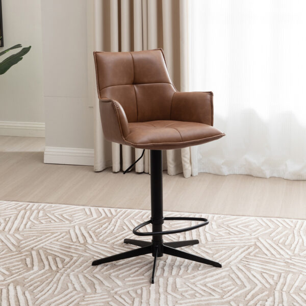 Harley Bar Stool Tan PU | Assembly Required