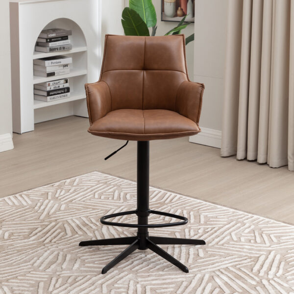 Harley Bar Stool Tan PU | Assembly Required