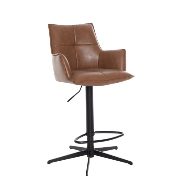Harley Bar Stool Tan PU | Assembly Required