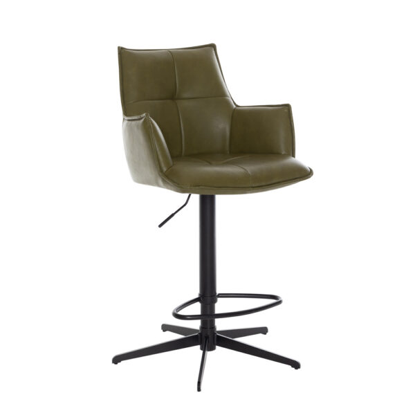 Harley Bar Stool Green PU | Assembly Required