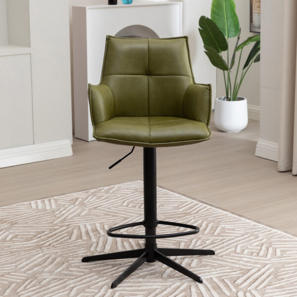Harley Bar Stool Green PU | Assembly Required