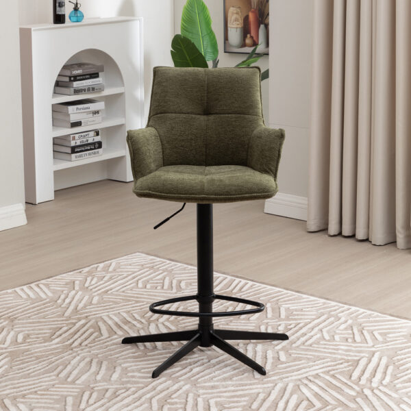 Harley Bar Stool Green Fabric | Assembly Required