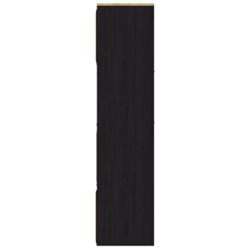 Bengal Black 2×4 Shelf Storage Cube | Oak Finish