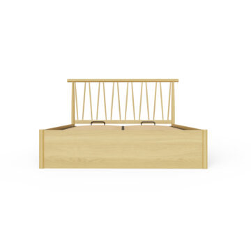 Henway 5′ King Size Spindle Ottoman Bed | Oak Finish