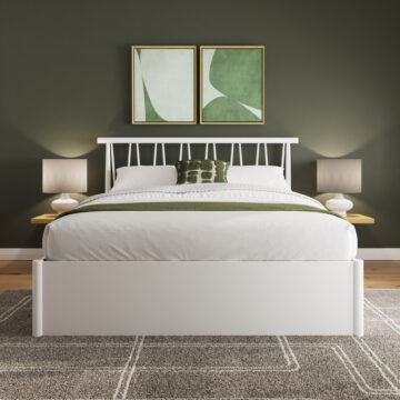 Henway White 5′ King Size Spindle Ottoman Bed