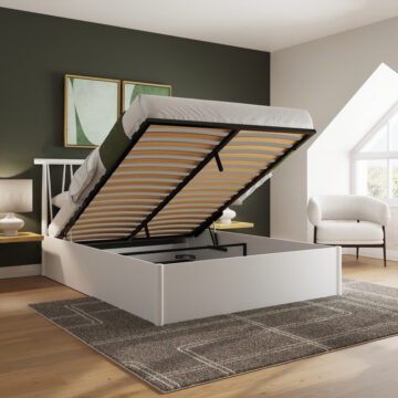 Henway White 5′ King Size Spindle Ottoman Bed