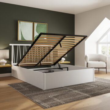 Henway White 5′ King Size Spindle Ottoman Bed