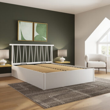 Henway White 5′ King Size Spindle Ottoman Bed
