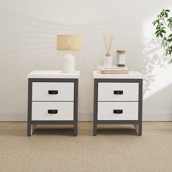 Fenway 2 Drawer Bedside Table Pair