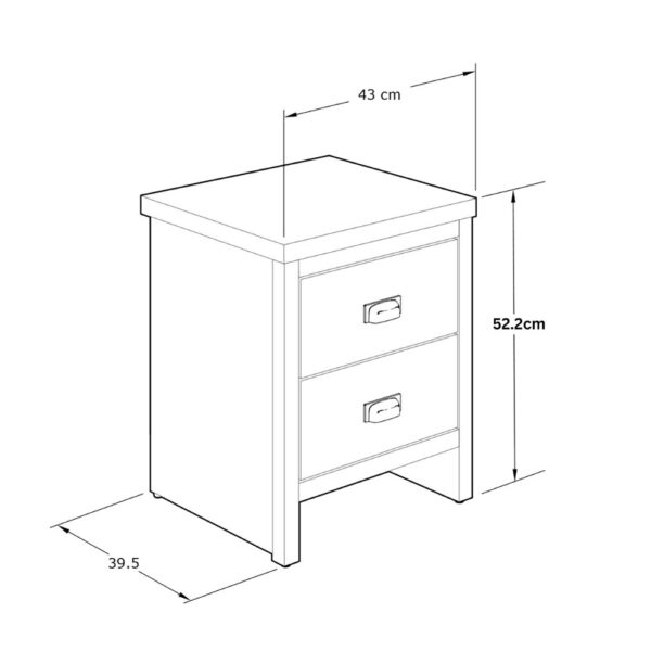 Fenway 2 Drawer Bedside Table Pair - White | Assembly Required