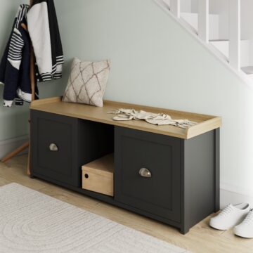 Fife Black 2 Door Shoe Bench