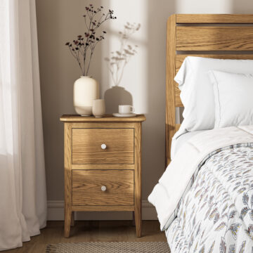 Dover Oak Bedside Cabinet | Assembled