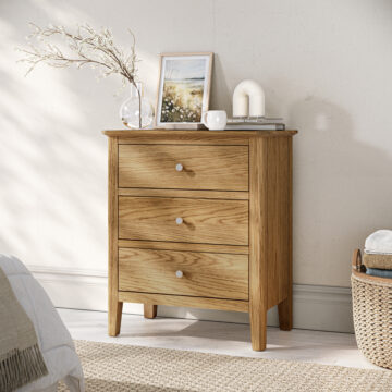 Dover Oak Chest of 3 Drawers | Assembled