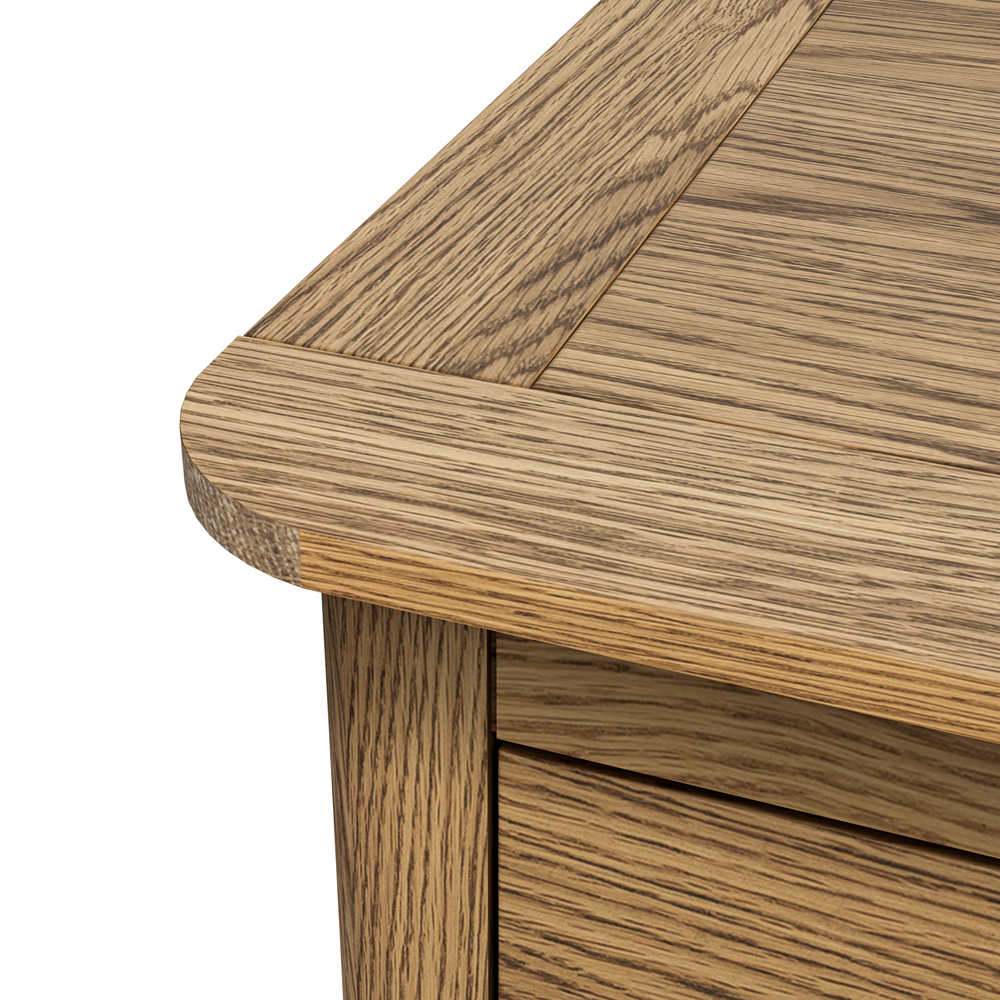 Dover Oak 5 Drawer Tallboy | Assembled