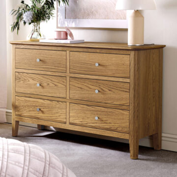 Dover Oak Chest of 6 Drawers | Assembled