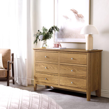 Dover Oak Chest of 6 Drawers | Assembled