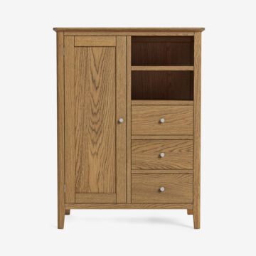 Harrogate Warm Oak Combi Wardrobe with Drawers | Assembled