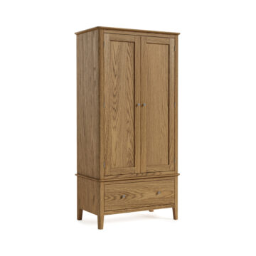 Dover Oak Gentlemans Wardrobe with Drawer