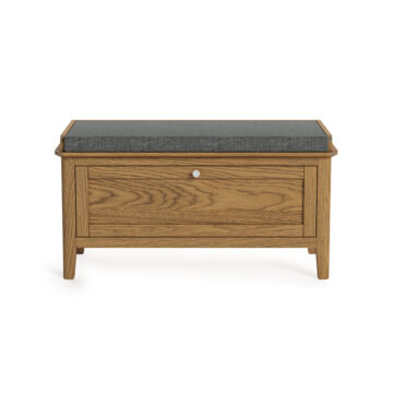 Harrogate Warm Oak Storage Bench | Assembled