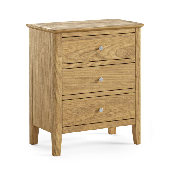 Folkestone Oak Chest of 3 Drawers | Assembled