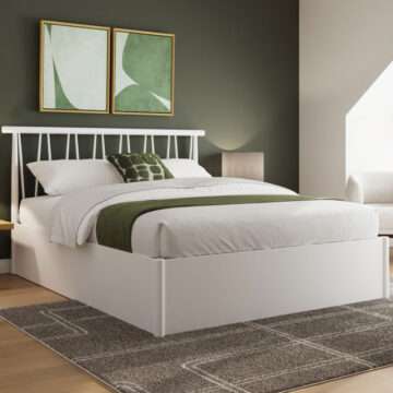 Henway White 5' King Size Spindle Ottoman Bed