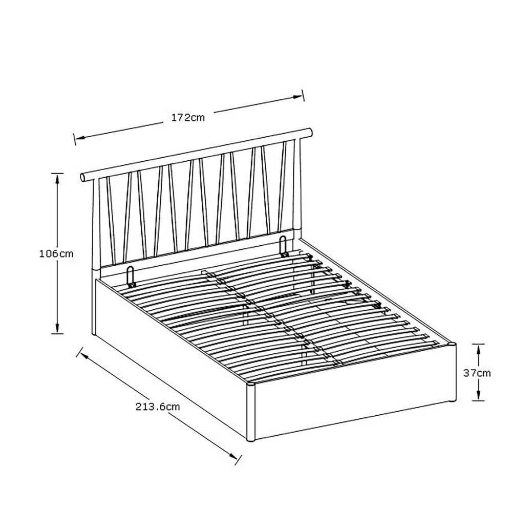 Henway White 5' King Size Spindle Ottoman Bed