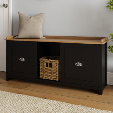 Fife Black 2 Door Shoe Bench