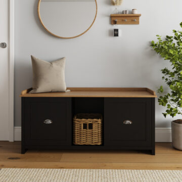 Fife Black 2 Door Shoe Bench
