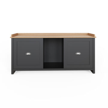 Fife Black 2 Door Shoe Bench