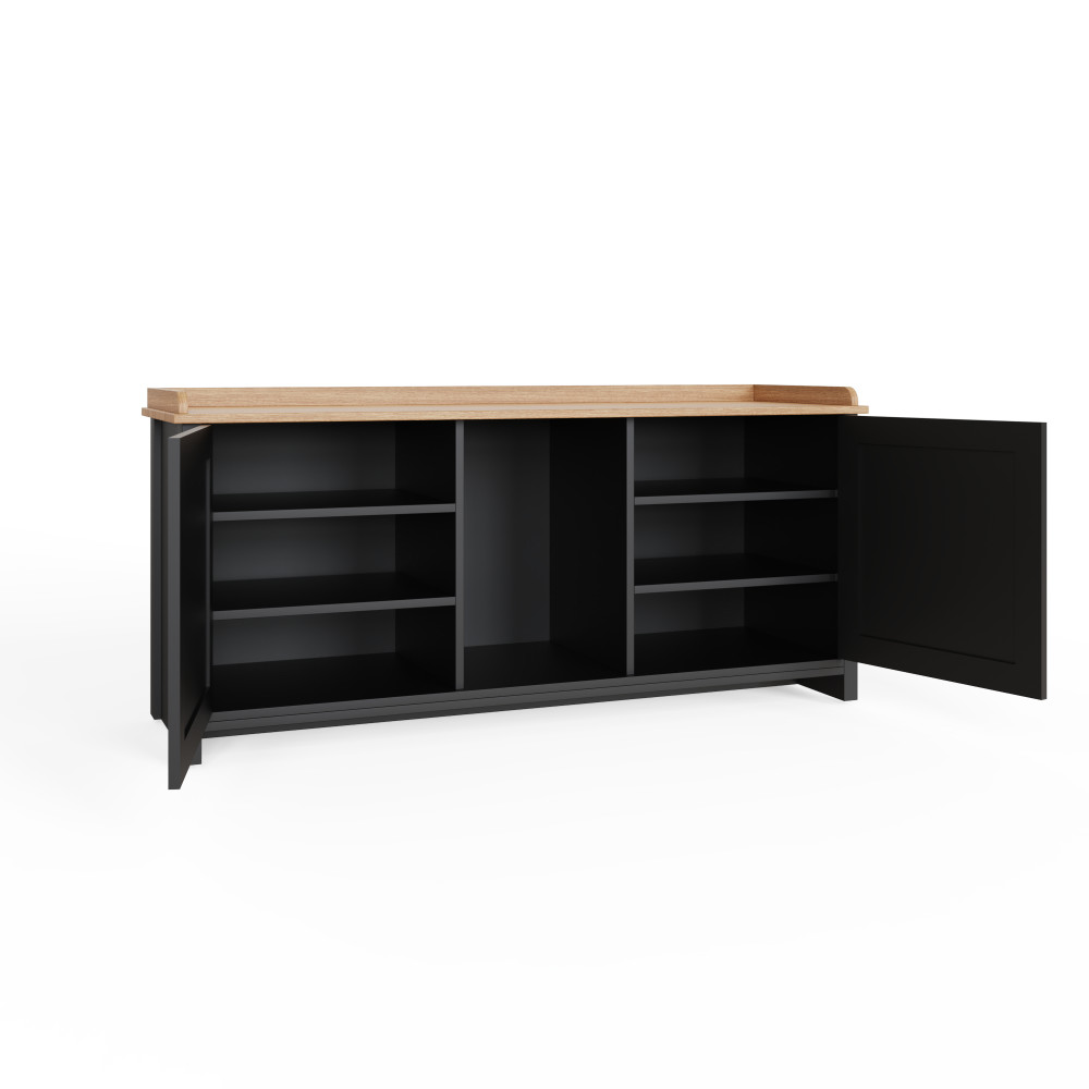 Fife Black 2 Door Shoe Bench