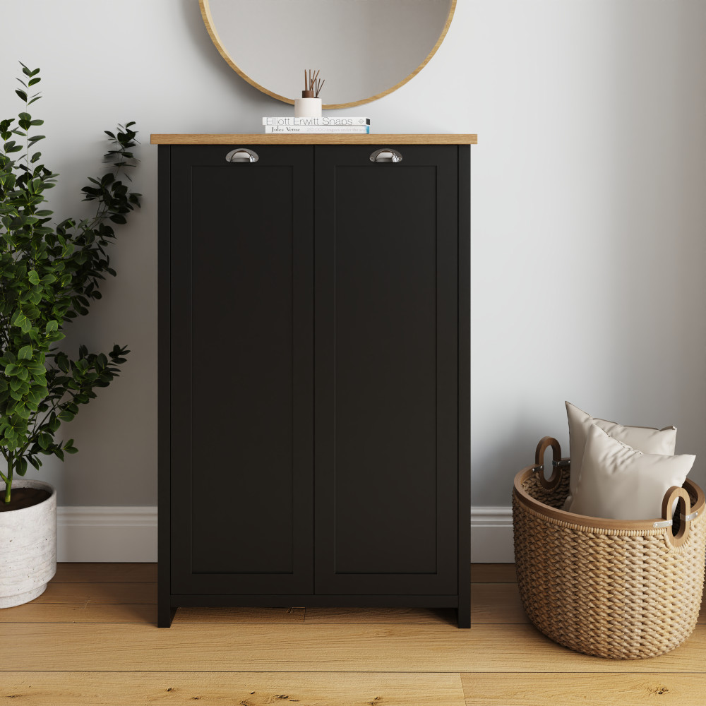 Fife Black 2 Door Shoe Cabinet