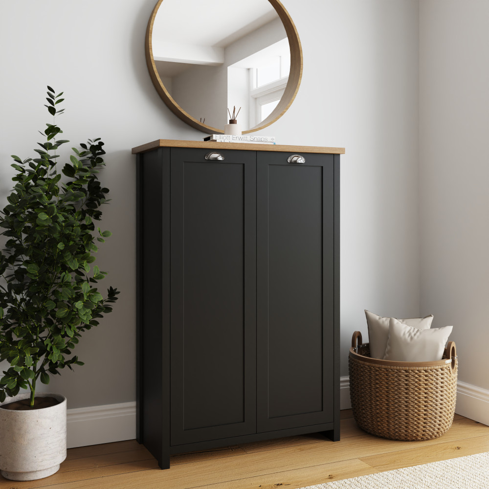 Fife Black 2 Door Shoe Cabinet