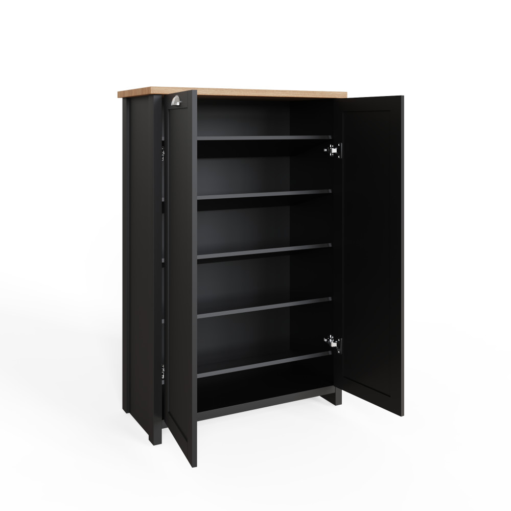 Fife Black 2 Door Shoe Cabinet